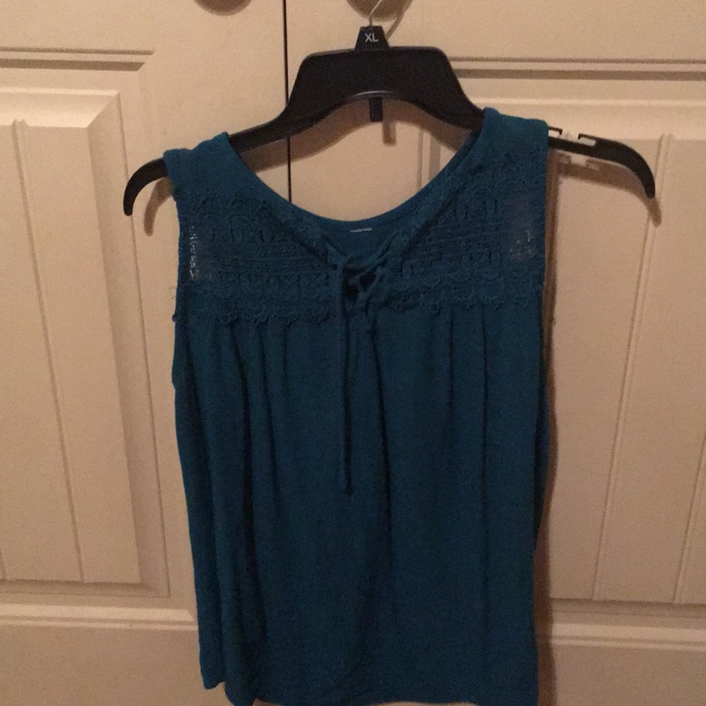 Blue tank top with strings